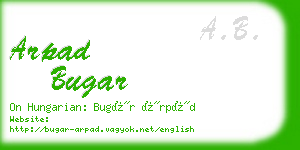 arpad bugar business card